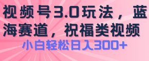 2024视频号蓝海项目,祝福类玩法3.0,操作简单易上手,日入300+【揭秘】|淘骐网赚资源库