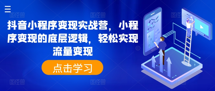 抖音小程序变现实战营，小程序变现的底层逻辑，轻松实现流量变现|淘骐网赚资源库