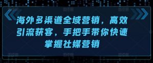 海外多渠道全域营销,高效引流获客,手把手带你快速掌握社媒营销|淘骐网赚资源库