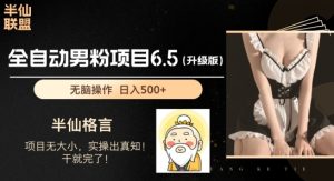 男粉项目6.5升级版,全自动男粉项目,日收入1K+【揭秘】|淘骐网赚资源库