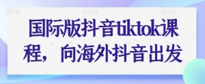 国际版抖音tiktok课程,向海外抖音出发|淘骐网赚资源库