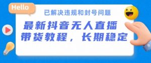 抖音无人直播带货，长期稳定，已解决违规和封号问题，开播24小时必出单【揭秘】|淘骐网赚资源库