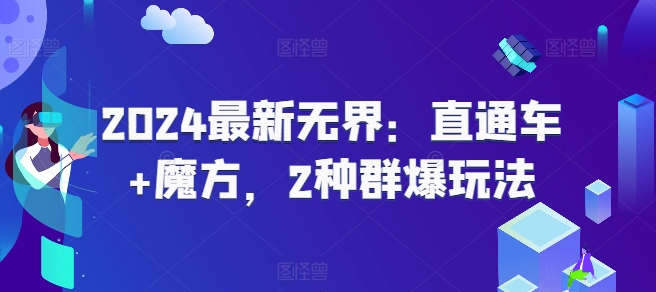 2024最新无界：直通车+魔方，2种群爆玩法|淘骐网赚资源库