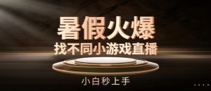 暑假火爆找不同小游戏直播间,小白秒上手【揭秘】|淘骐网赚资源库