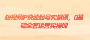 短视频IP快速起号实操课,0基础全套运营实操课,爆款内容设计+粉丝运营+内容变现|淘骐网赚资源库