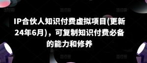 IP合伙人知识付费虚拟项目(更新24年6月),可复制知识付费必备的能力和修养|淘骐网赚资源库