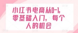 小红书电商从0-1,零基础入门,每个人的机会-第一资源库