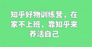 知乎好物训练营,在家不上班,靠知乎来养活自己|淘骐网赚资源库