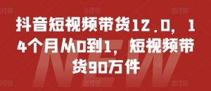 抖音短视频带货12.0,14个月从0到1,短视频带货90万件|淘骐网赚资源库