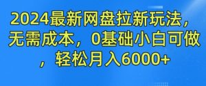 2024最新网盘拉新玩法,无需成本,0基础小白可做,轻松月入6000+【揭秘】|淘骐网赚资源库