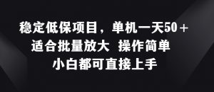 稳定低保项目，单机一天50+适合批量放大 操作简单 小白都可直接上手【揭秘】|淘骐网赚资源库