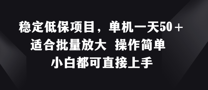 稳定低保项目,单机一天50+适合批量放大 操作简单 小白都可直接上手【揭秘】|淘骐网赚资源库