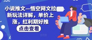 小说推文—悟空网文拉新玩法详解,单价上涨,红利期好推-第一资源库