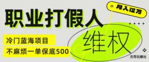 职业打假人电商维权揭秘，一单保底500，全新冷门暴利项目【仅揭秘】|淘骐网赚资源库