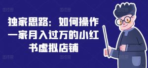 独家思路：如何操作一家月入过万的小红书虚拟店铺|淘骐网赚资源库