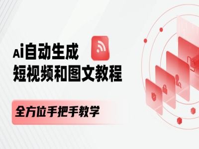 AI自动生成短视频和图文课程,全方位手把手教学|淘骐网赚资源库