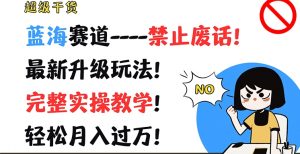 超级干货,蓝海赛道-禁止废话,最新升级玩法,完整实操教学,轻松月入过万【揭秘】|淘骐网赚资源库