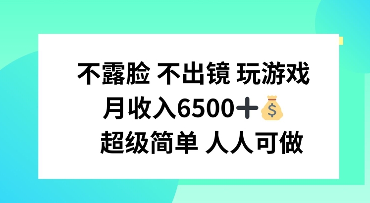 不露脸 不出境 玩游戏,月入6500 超级简单 人人可做【揭秘】|淘骐网赚资源库