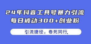 24年抖音工具号暴力引流,每日被动300+创业粉,创业粉捷径,卷死同行【揭秘】|淘骐网赚资源库