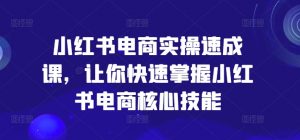 小红书电商实操速成课,让你快速掌握小红书电商核心技能|淘骐网赚资源库