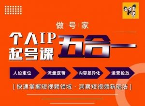 做号家的个人IP起号方法,快去掌握短视频领域,洞察短视频新玩法,68节完整|淘骐网赚资源库