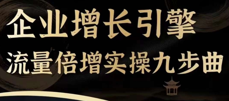 企业增长引擎流量倍增实操九步曲,一套课程帮你找到快速、简单、有效、可复制的获客+变现方式,|淘骐网赚资源库