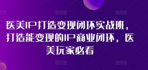 医美IP打造变现闭环实战班,打造能变现的IP商业闭环,医美玩家必看!|淘骐网赚资源库