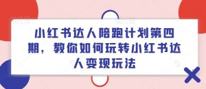 小红书达人陪跑计划第四期，教你如何玩转小红书达人变现玩法|淘骐网赚资源库