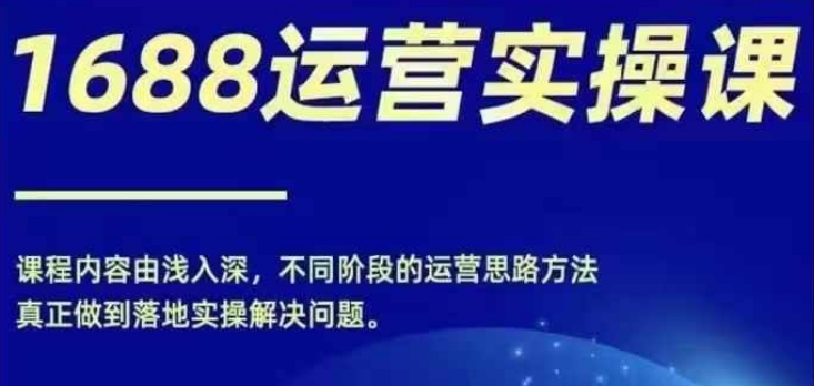1688实操运营课,零基础学会1688实操运营,电商年入百万不是梦|淘骐网赚资源库