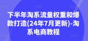 下半年淘系流量权重和爆款打造(24年7月更新)-淘系电商教程|淘骐网赚资源库