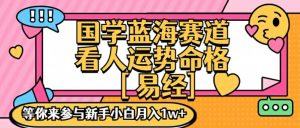 国学蓝海赋能赛道,零基础学习,手把手教学独一份新手小白月入1W+【揭秘】|淘骐网赚资源库