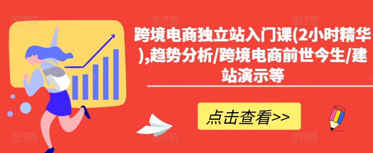 跨境电商独立站入门课(2小时精华),趋势分析/跨境电商前世今生/建站演示等|淘骐网赚资源库