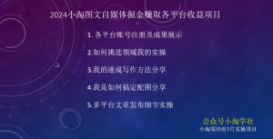 2024图文自媒体掘金赚取各平台收益项目,长期正规稳定-第一资源库