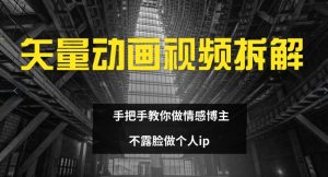 矢量动画视频全拆解 手把手教你做情感博主 不露脸做个人ip【揭秘】|淘骐网赚资源库