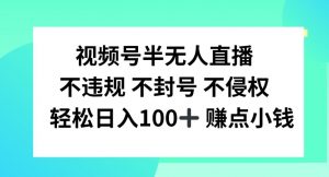视频号半无人直播，不违规不封号，轻松日入100+【揭秘】|淘骐网赚资源库
