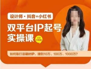 双平台IP起号实操营，教你如何靠打造设计IP，赚到10万、100万、1000万?|淘骐网赚资源库