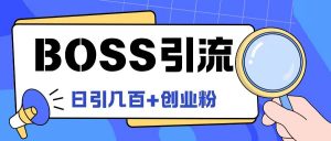 Boss直聘引流创业粉最新玩法日引100+创业粉【揭秘】|淘骐网赚资源库