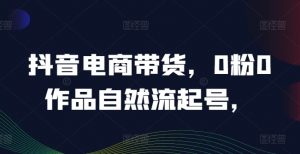 抖音电商带货,0粉0作品自然流起号,热销20多万人的抖音课程的经验分享|淘骐网赚资源库