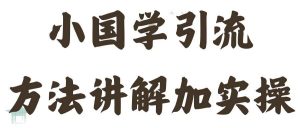国学引流方法实操教学,日加50个精准粉【揭秘】|淘骐网赚资源库