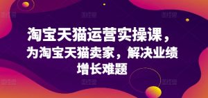 淘宝天猫运营实操课，为淘宝天猫卖家，解决业绩增长难题|第一资源库
