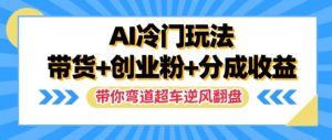 AI冷门玩法,带货+创业粉+分成收益,带你弯道超车,实现逆风翻盘【揭秘】|淘骐网赚资源库
