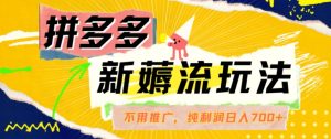 拼多多最新薅流玩法,无需开车推广,纯靠自然流吃饭-单纯赚50+利润,日入700+【揭秘】|淘骐网赚资源库