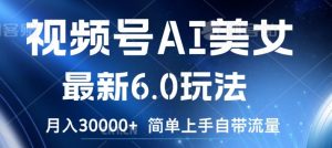 视频号AI美女最新6.0玩法，简单上手自带流量，月入3w【揭秘】|淘骐网赚资源库