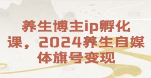 养生博主ip孵化课,2024养生自媒体旗号变现|淘骐网赚资源库