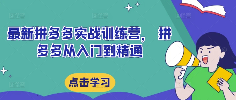 最新拼多多实战训练营, 拼多多从入门到精通|淘骐网赚资源库