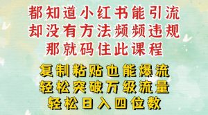 小红书靠复制粘贴一周突破万级流量池干货,以减肥为例,每天稳定引流变现四位数【揭秘】|淘骐网赚资源库