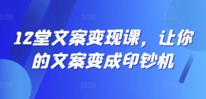 12堂文案变现课,让你的文案变成印钞机|淘骐网赚资源库