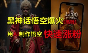 黑神话悟空爆火,已有人利用这波热点变现几十万,普通人也可用AI蹭上这波热度搞钱,有多重变现方法|淘骐网赚资源库