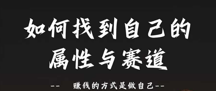 赛道和属性2.0:如何找到自己的属性与赛道,赚钱的方式是做自己|淘骐网赚资源库