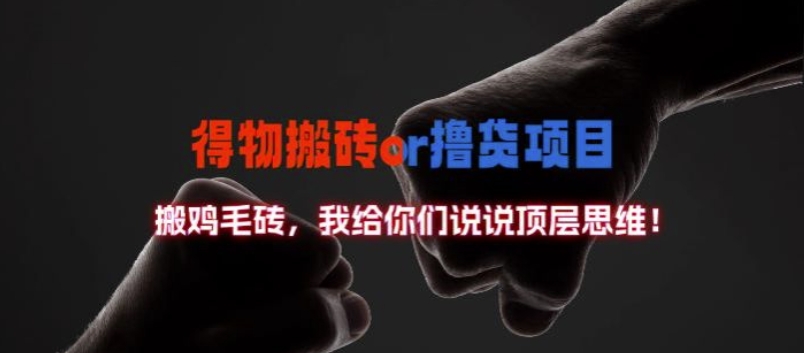 得物搬砖撸货项目?掰下数据,我给你们说说顶层思维【揭秘】|淘骐网赚资源库